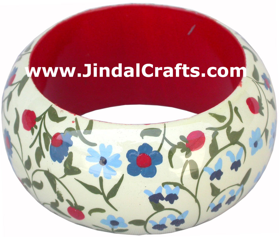 Wooden Bangle - Hand Painted Indian Handicraft Art Crafts Fashion Jewelry