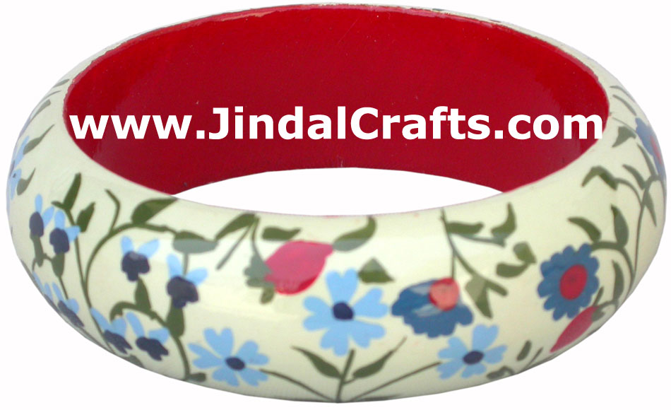 Wooden Bangle - Hand Painted Indian Handicraft Art Crafts Fashion Jewelry