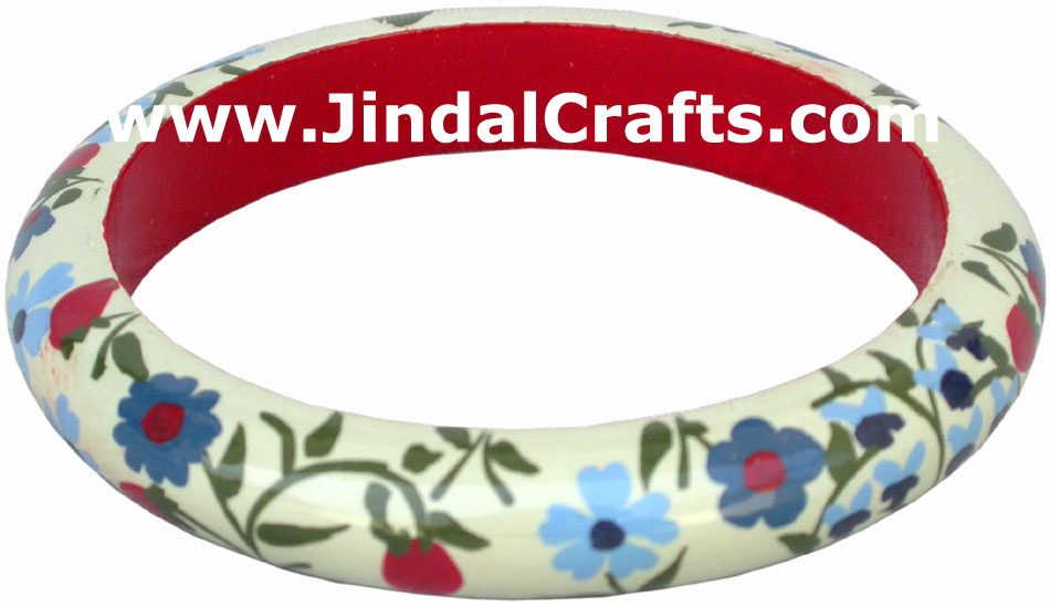 Wooden Bangle - Hand Painted Indian Handicraft Art Crafts Fashion Jewelry