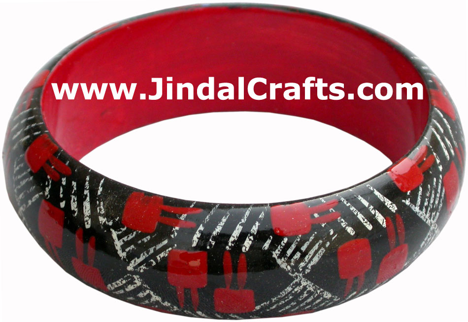 Wooden Bangle - Hand Painted Indian Handicraft Art Crafts Fashion Jewelry