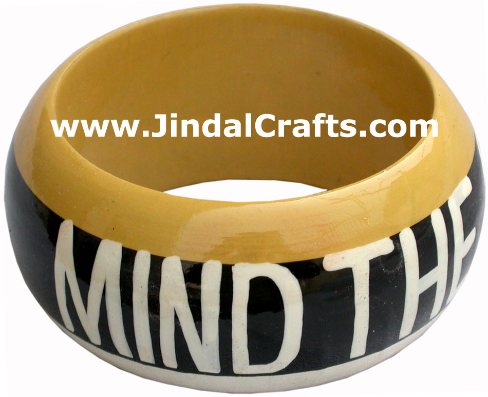 Wooden Bangle - Hand Painted Indian Handicraft Art Crafts Fashion Jewelry
