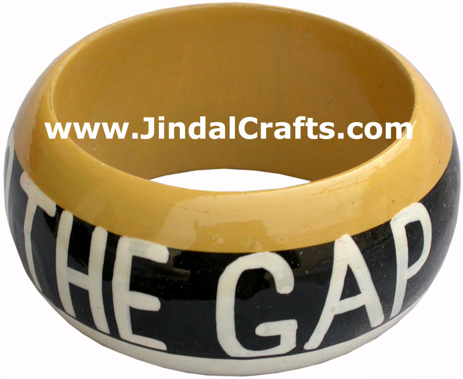 Wooden Bangle - Hand Painted Indian Handicraft Art Crafts Fashion Jewelry