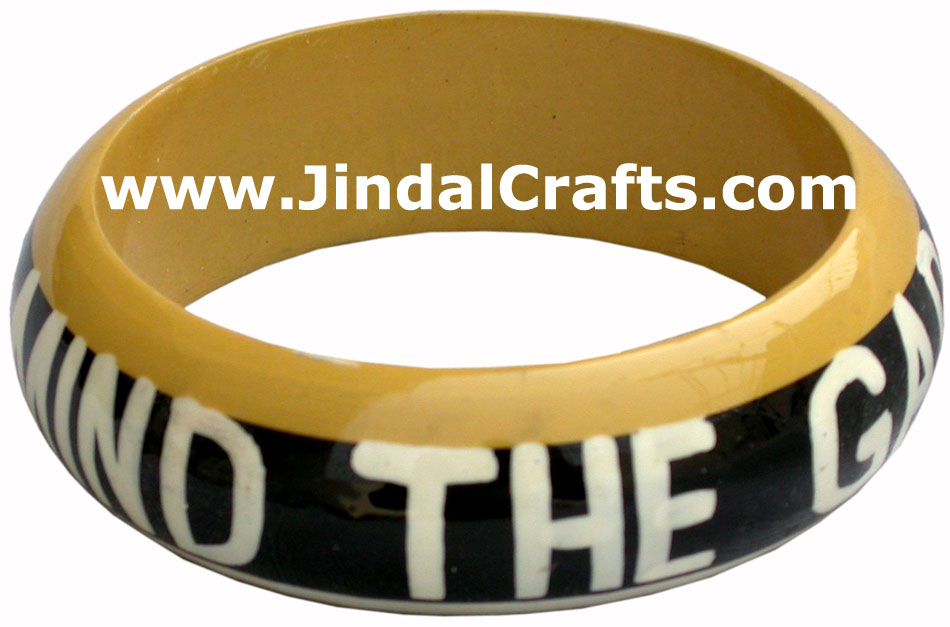 Wooden Bangle - Hand Painted Indian Handicraft Art Crafts Fashion Jewelry