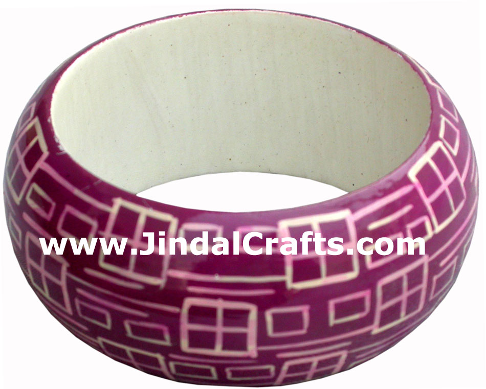 Wooden Bangle - Hand Painted Indian Handicraft Art Crafts Fashion Jewelry