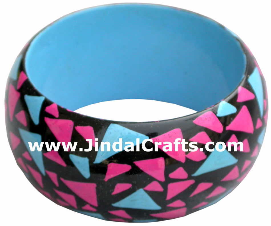 Wooden Bangle - Hand Painted Indian Handicraft Art Crafts Fashion Jewelry