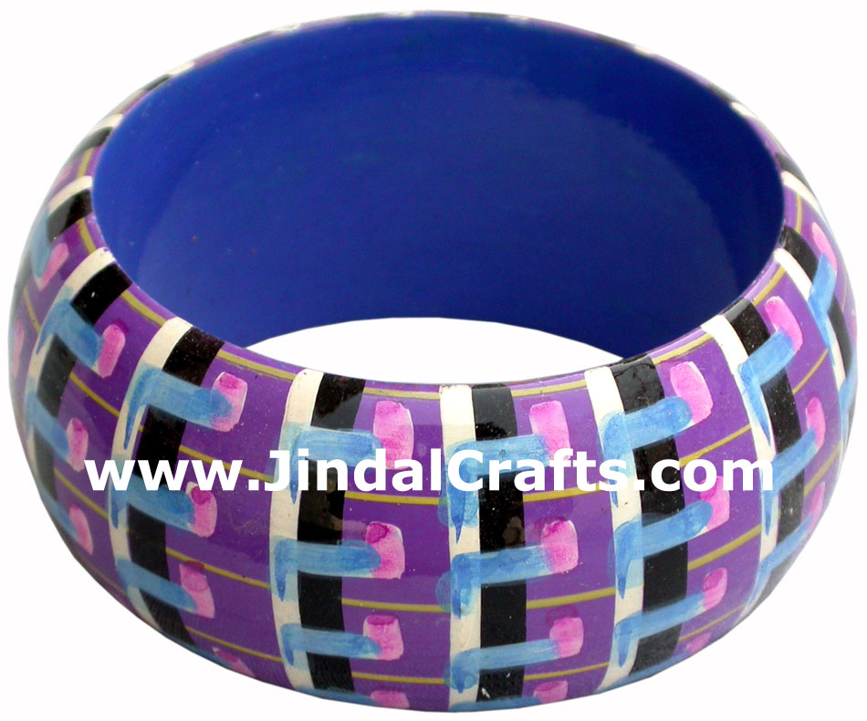 Wooden Bangle - Hand Painted Indian Handicraft Art Crafts Fashion Jewelry