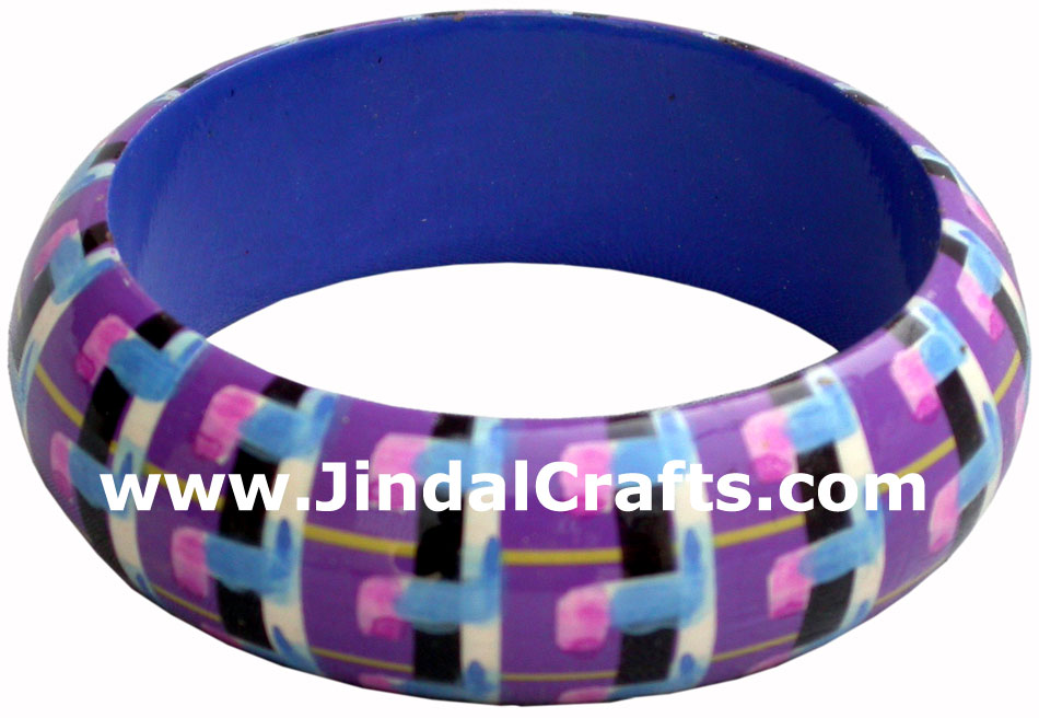 Wooden Bangle - Hand Painted Indian Handicraft Art Crafts Fashion Jewelry