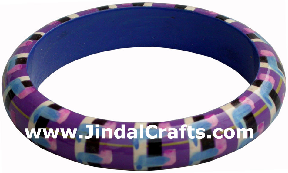 Wooden Bangle - Hand Painted Indian Handicraft Art Crafts Fashion Jewelry