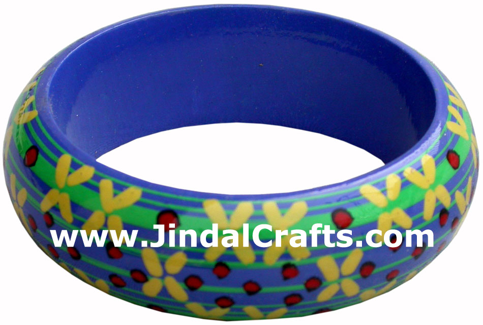 Wooden Bangle - Hand Painted Indian Handicraft Art Crafts Fashion Jewelry
