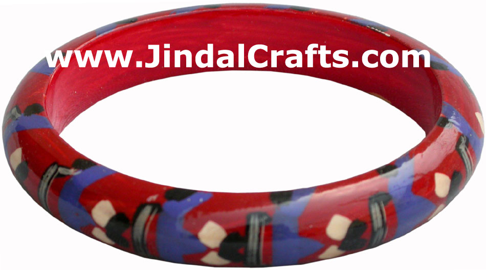 Wooden Bangle - Hand Painted Indian Handicraft Art Crafts Fashion Jewelry