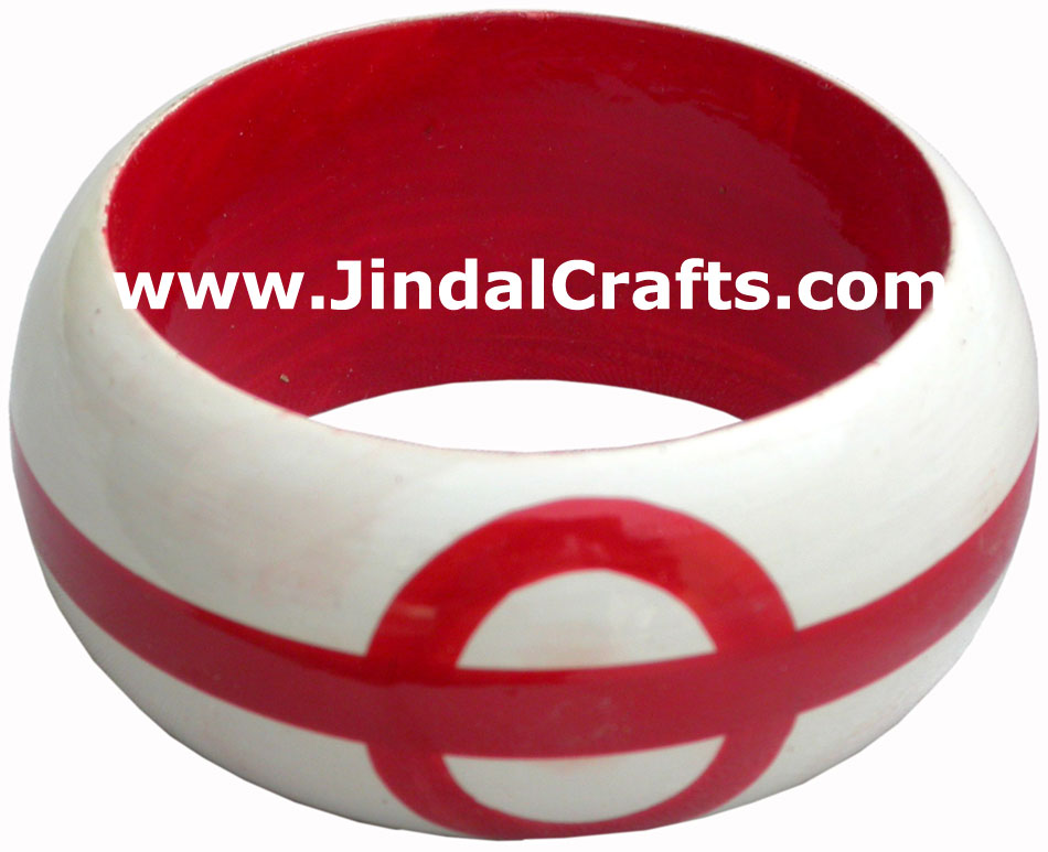 Wooden Bangle - Hand Painted Indian Handicraft Art Crafts Fashion Jewelry