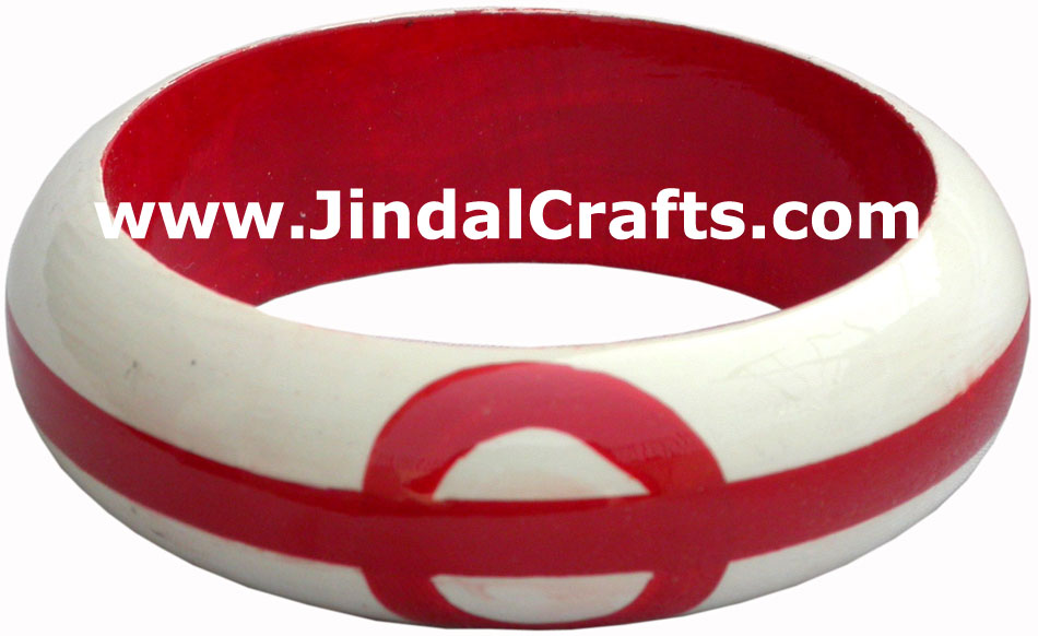 Wooden Bangle - Hand Painted Indian Handicraft Art Crafts Fashion Jewelry