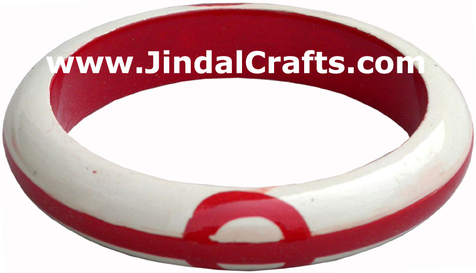 Wooden Bangle - Hand Painted Indian Handicraft Art Crafts Fashion Jewelry