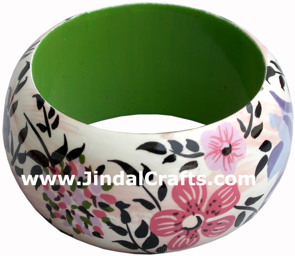 Wooden Bangle - Hand Painted Indian Handicraft Art Crafts Fashion Jewelry