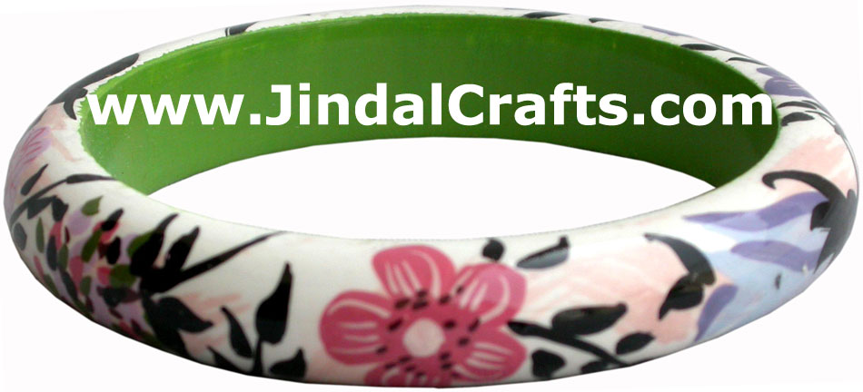 Wooden Bangle - Hand Painted Indian Handicraft Art Crafts Fashion Jewelry