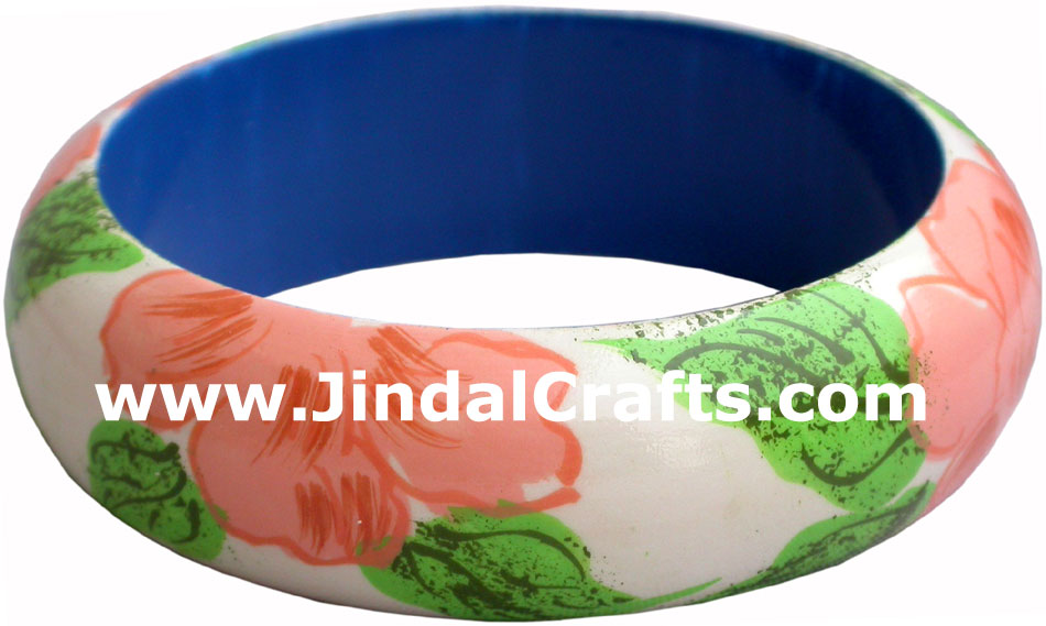 Wooden Bangle - Hand Painted Indian Handicraft Art Crafts Fashion Jewelry