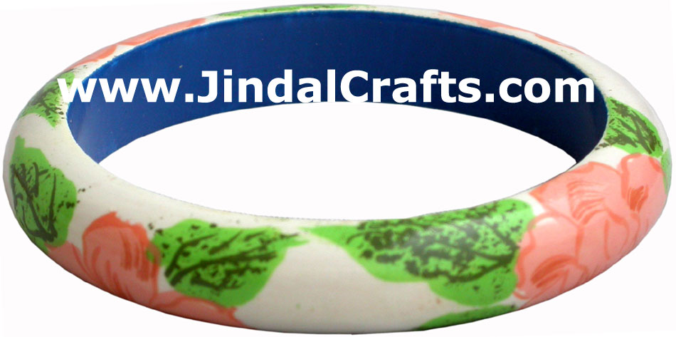 Wooden Bangle - Hand Painted Indian Handicraft Art Crafts Fashion Jewelry