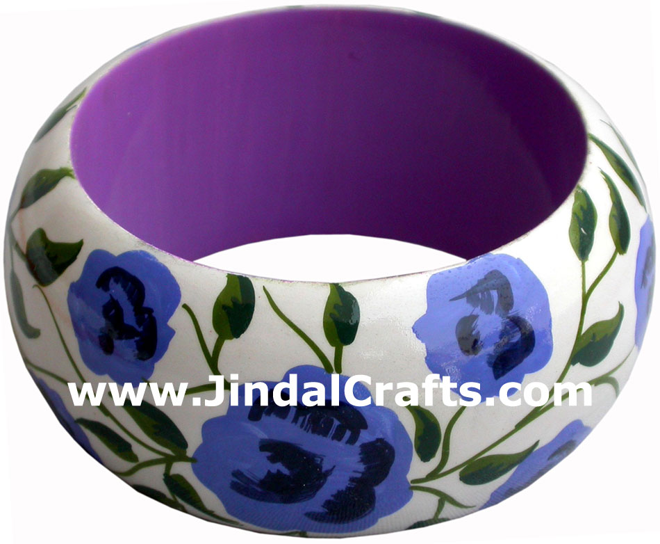Wooden Bangle - Hand Painted Indian Handicraft Art Crafts Fashion Jewelry