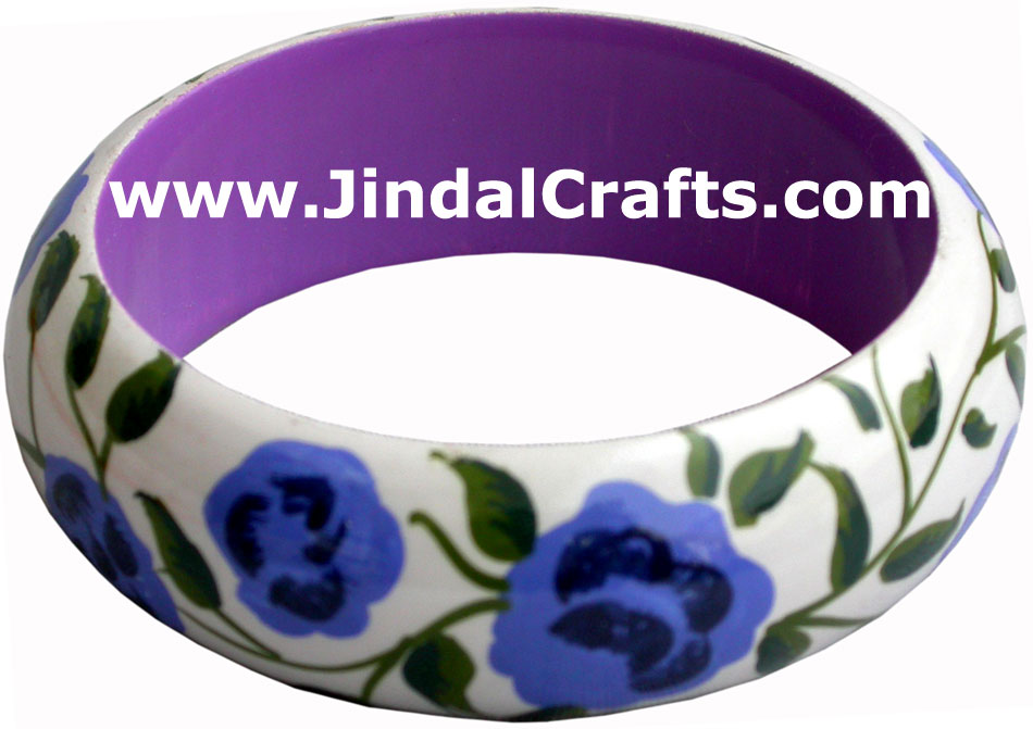 Wooden Bangle - Hand Painted Indian Handicraft Art Crafts Fashion Jewelry