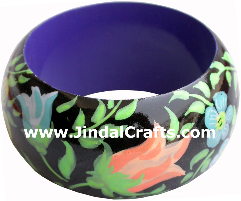 Wooden Bangle - Hand Painted Indian Handicraft Art Crafts Fashion Jewelry