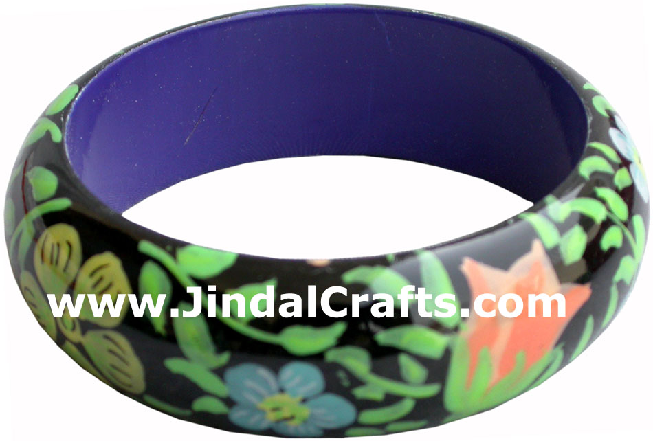 Wooden Bangle - Hand Painted Indian Handicraft Art Crafts Fashion Jewelry