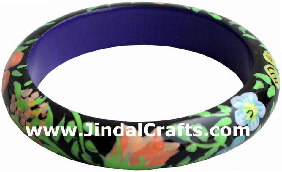 Wooden Bangle - Hand Painted Indian Handicraft Art Crafts Fashion Jewelry