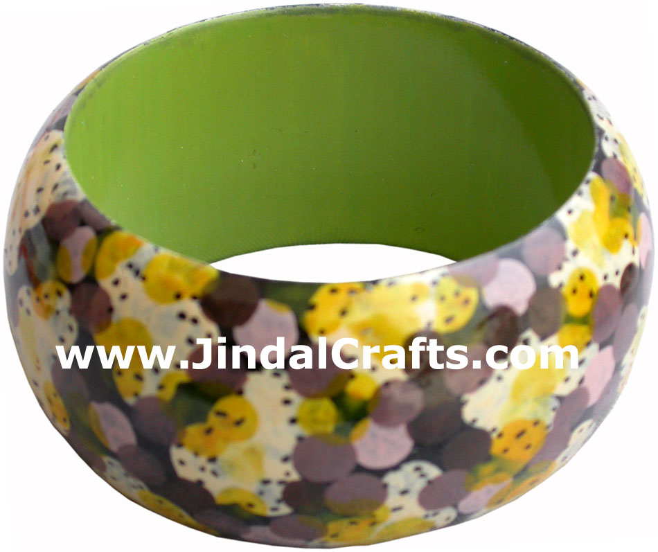 Wooden Bangle - Hand Painted Indian Handicraft Art Crafts Fashion Jewelry