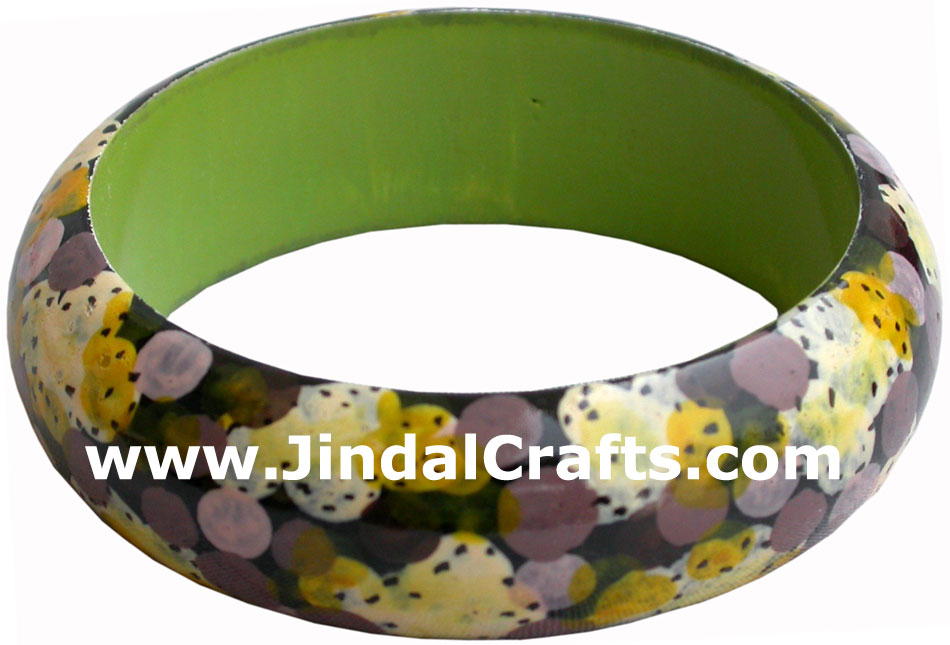 Wooden Bangle - Hand Painted Indian Handicraft Art Crafts Fashion Jewelry