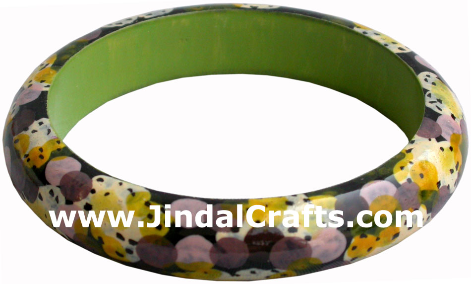 Wooden Bangle - Hand Painted Indian Handicraft Art Crafts Fashion Jewelry