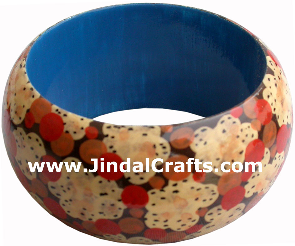 Wooden Bangle - Hand Painted Indian Handicraft Art Crafts Fashion Jewelry