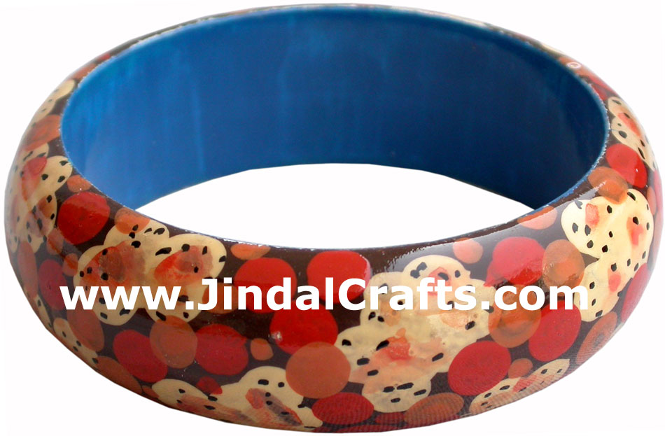 Wooden Bangle - Hand Painted Indian Handicraft Art Crafts Fashion Jewelry