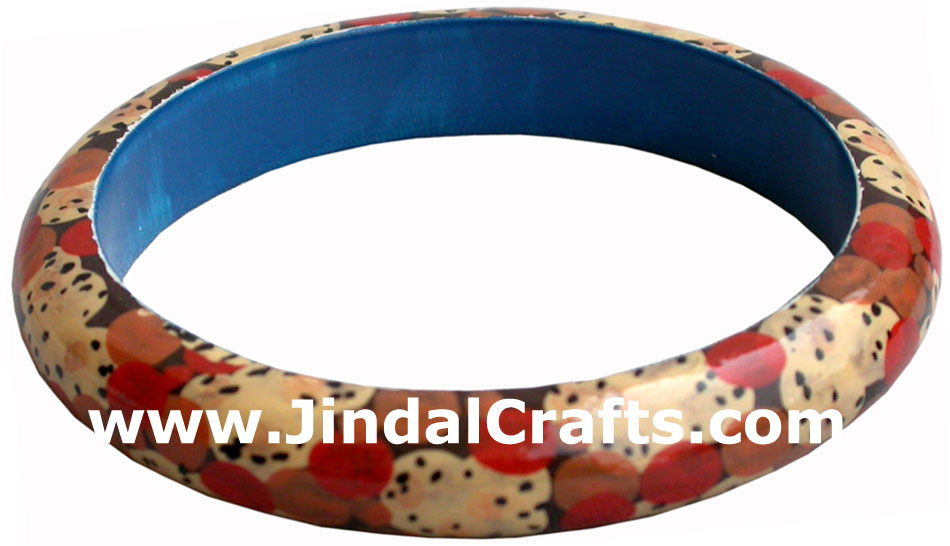 Wooden Bangle - Hand Painted Indian Handicraft Art Crafts Fashion Jewelry