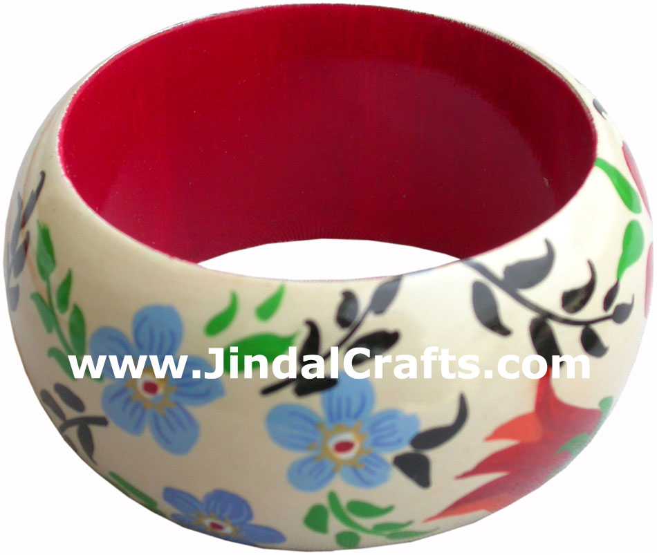 Wooden Bangle - Hand Painted Indian Handicraft Art Crafts Fashion Jewelry