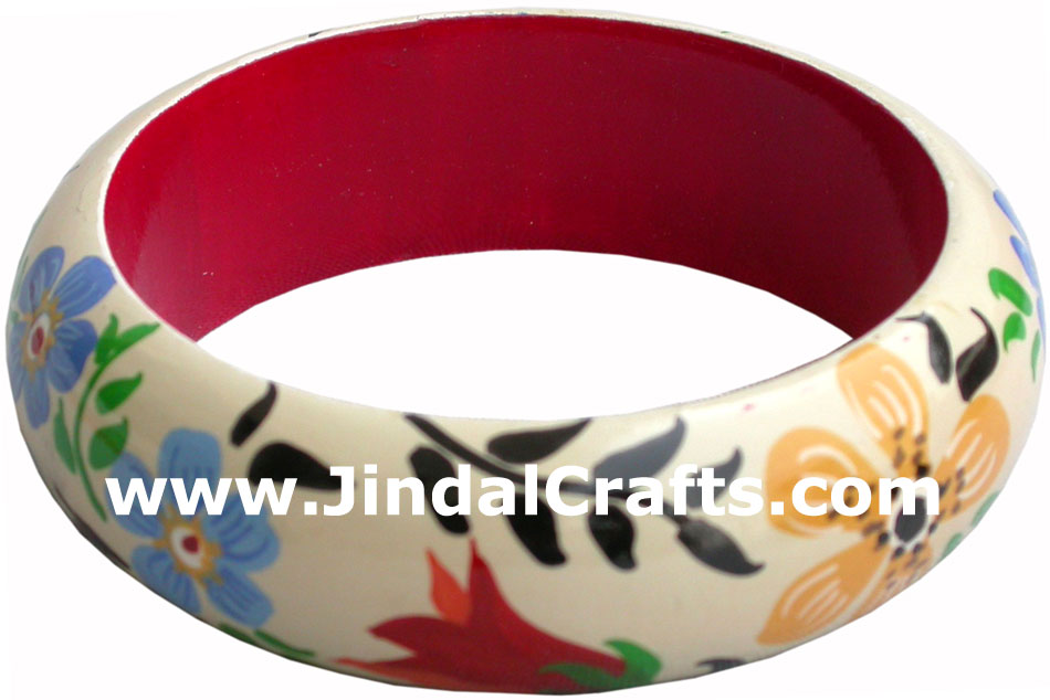 Wooden Bangle - Hand Painted Indian Handicraft Art Crafts Fashion Jewelry
