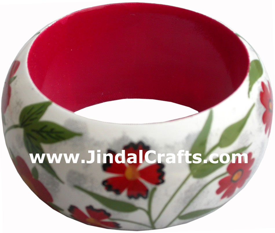 Wooden Bangle - Hand Painted Indian Handicraft Art Crafts Fashion Jewelry