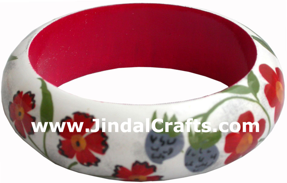 Wooden Bangle - Hand Painted Indian Handicraft Art Crafts Fashion Jewelry
