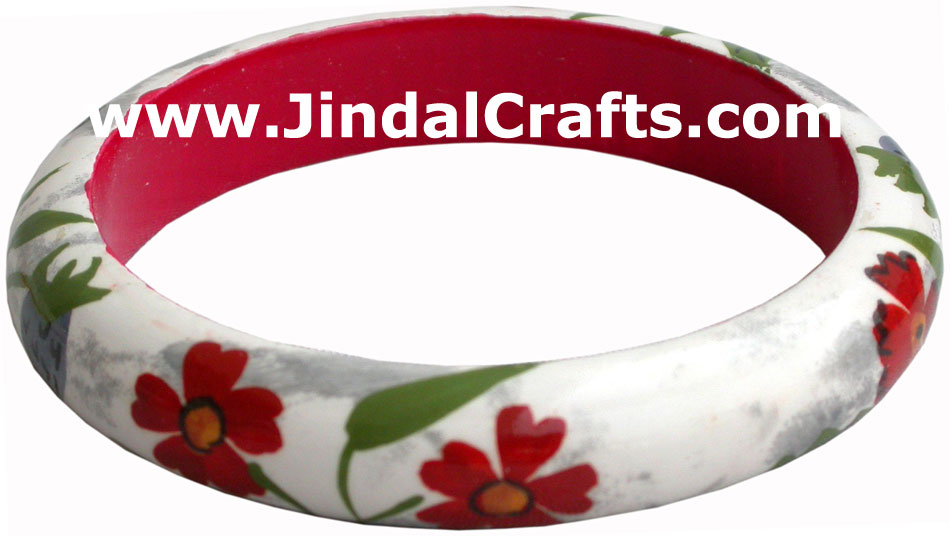 Wooden Bangle - Hand Painted Indian Handicraft Art Crafts Fashion Jewelry