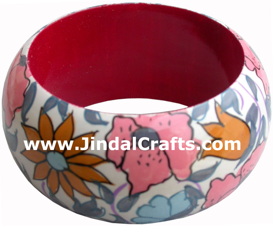 Wooden Bangle - Hand Painted Indian Handicraft Art Crafts Fashion Jewelry