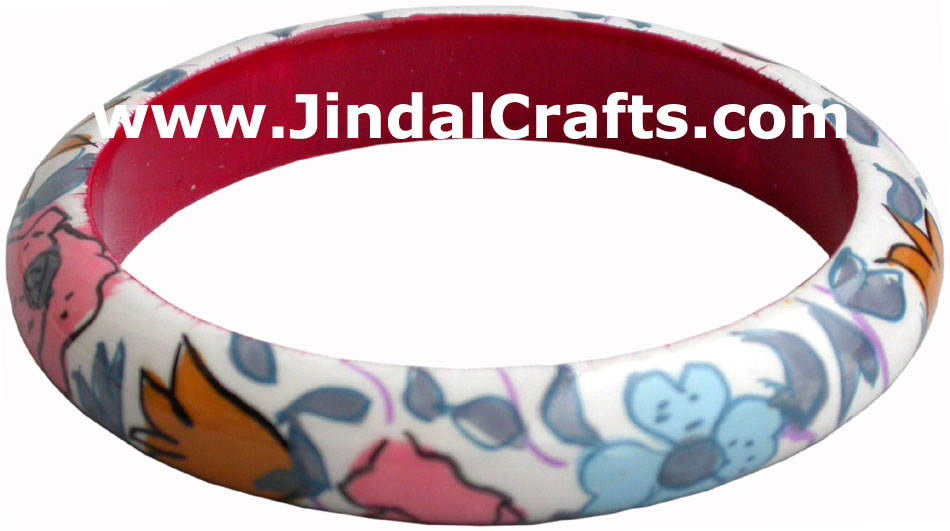 Wooden Bangle - Hand Painted Indian Handicraft Art Crafts Fashion Jewelry