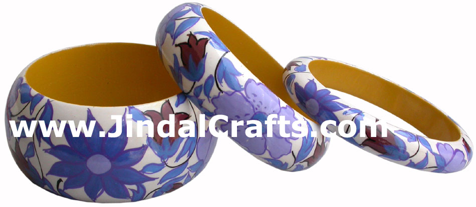 Wooden Bangle - Hand Painted Indian Handicraft Art Crafts Fashion Jewelry