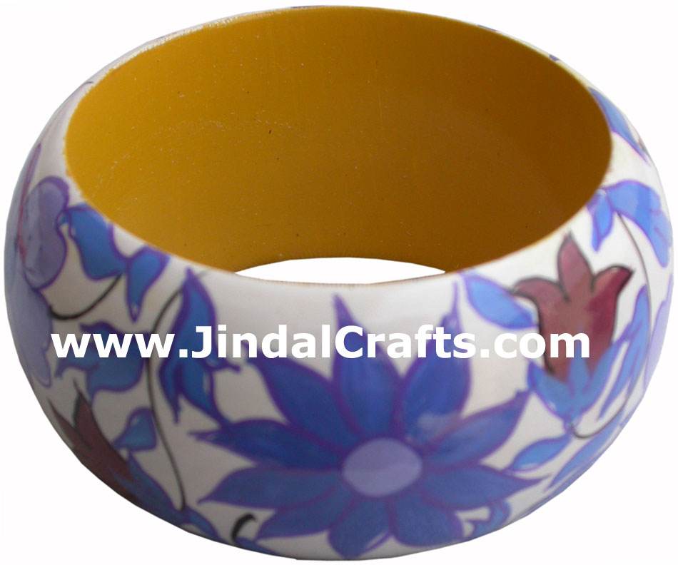 Wooden Bangle - Hand Painted Indian Handicraft Art Crafts Fashion Jewelry