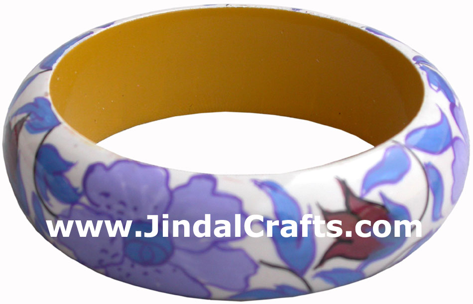 Wooden Bangle - Hand Painted Indian Handicraft Art Crafts Fashion Jewelry
