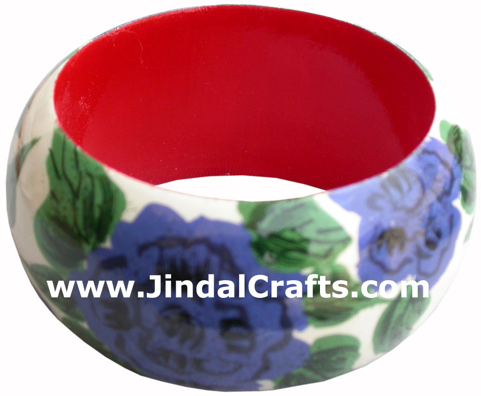 Wooden Bangle - Hand Painted Indian Handicraft Art Crafts Fashion Jewelry