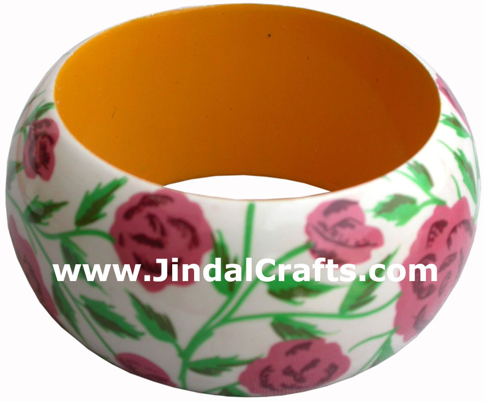Wooden Bangle - Hand Painted Indian Handicraft Art Crafts Fashion Jewelry