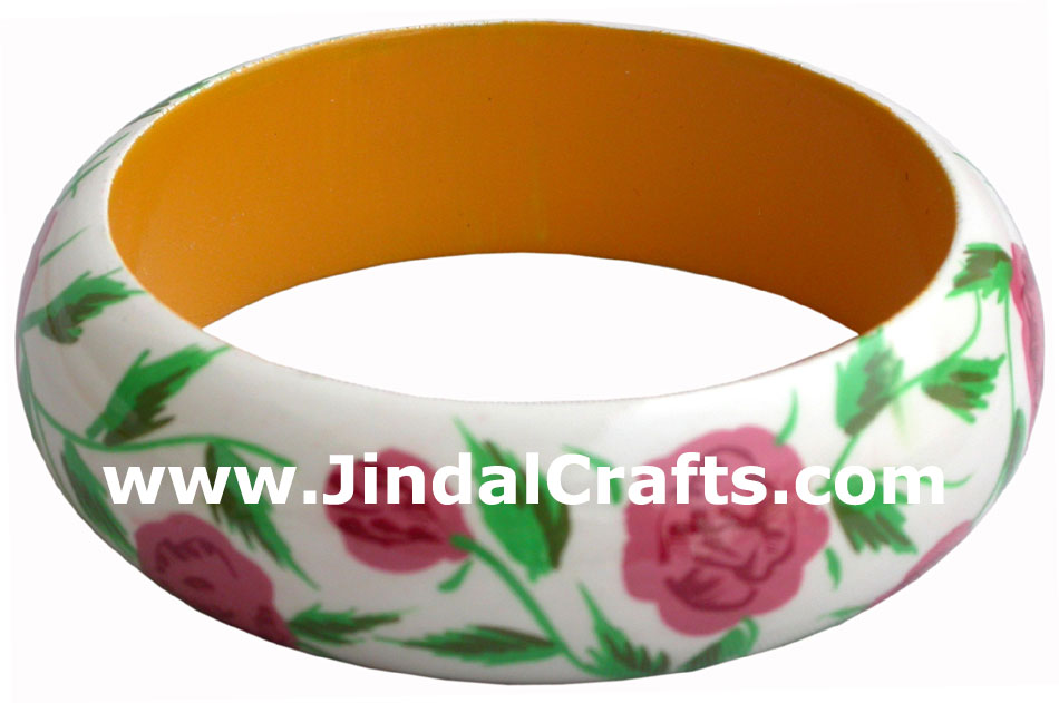 Wooden Bangle - Hand Painted Indian Handicraft Art Crafts Fashion Jewelry