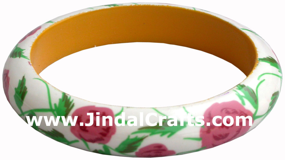 Wooden Bangle - Hand Painted Indian Handicraft Art Crafts Fashion Jewelry