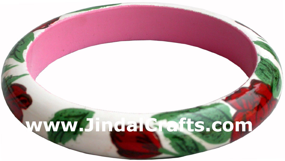 Wooden Bangle - Hand Painted Indian Handicraft Art Crafts Fashion Jewelry
