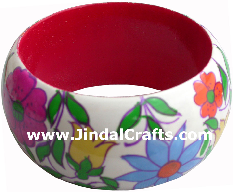 Wooden Bangle - Hand Painted Indian Handicraft Art Crafts Fashion Jewelry