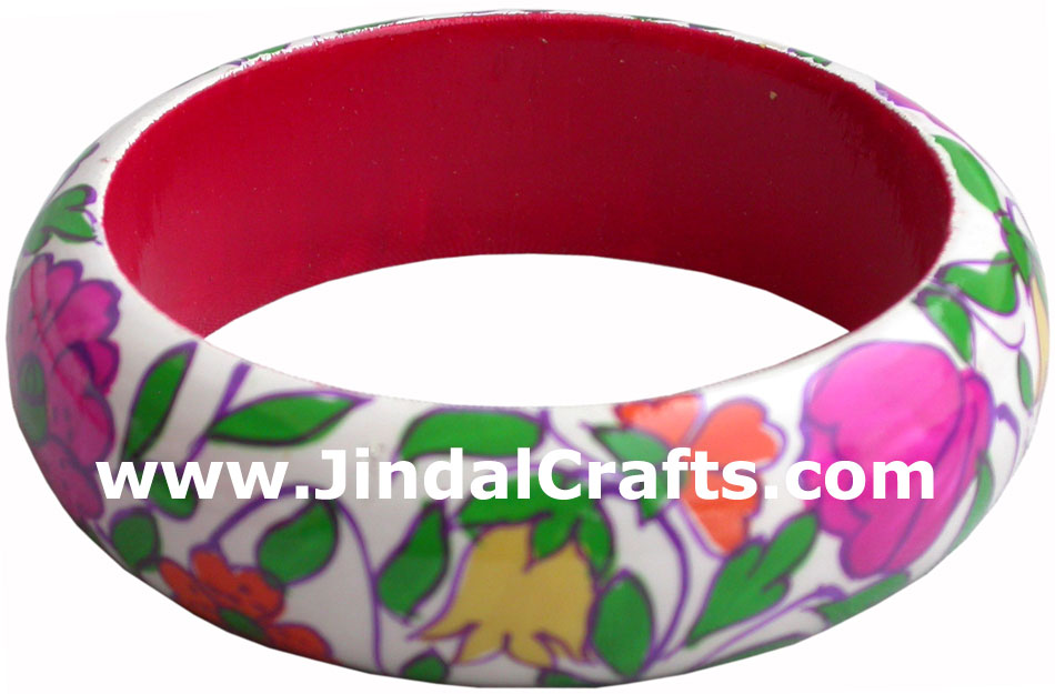 Wooden Bangle - Hand Painted Indian Handicraft Art Crafts Fashion Jewelry