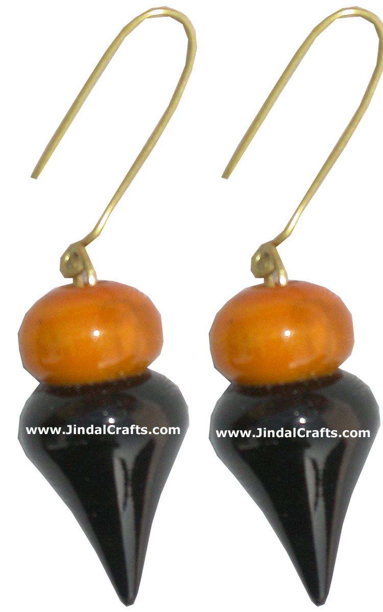 Hand Crafted Hand Painted Wooden Earrings India Arts